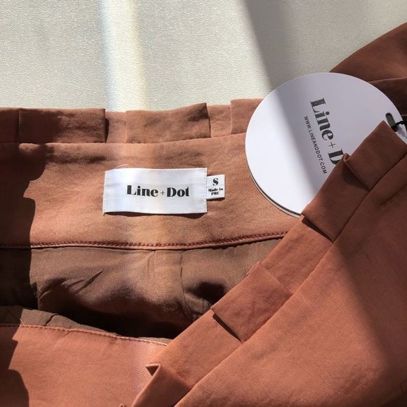 🌸3/$30🌸 LINE & DOT Ali Paperbag Brown High Waist Pants - Picture 4 of 12